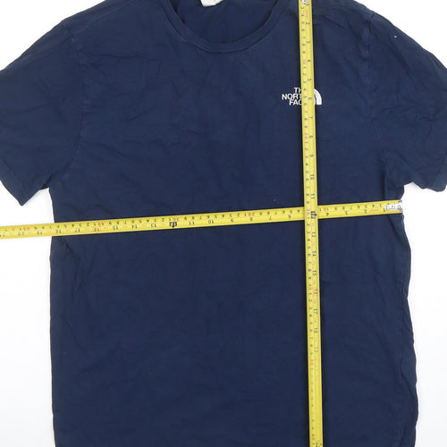 The North Face Mens Blue Cotton Crew Neck Short Sleeve T-Shirt L