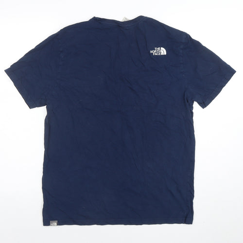 The North Face Mens Blue Cotton Crew Neck Short Sleeve T-Shirt L