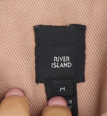 River Island Men’s Brown Twill Cotton Jacket Size M Casual Button Up