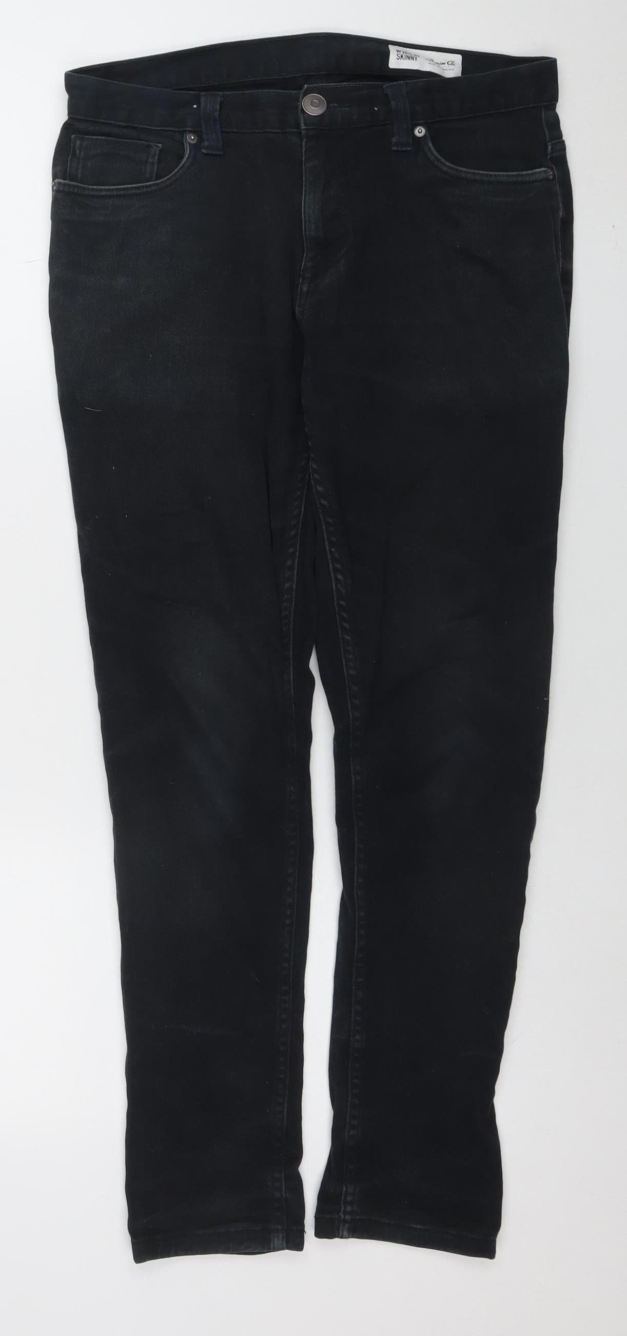 Denim Co. Men's Black Skinny Jeans W30 L30 Slim Fit Denim