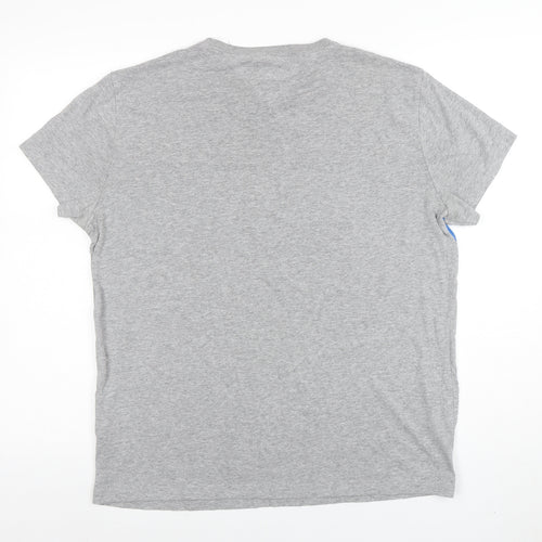 Tommy Hilfiger Denim Men's Grey Blue Crew Neck Graphic T-Shirt M