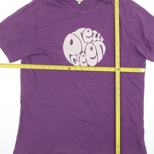 Pretty Green Men's Purple Graphic Logo Regular Fit T-Shirt Size M