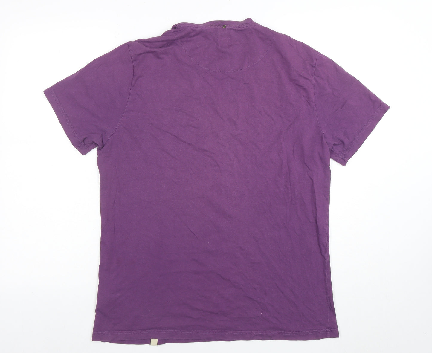 Pretty Green Men's Purple Graphic Logo Regular Fit T-Shirt Size M