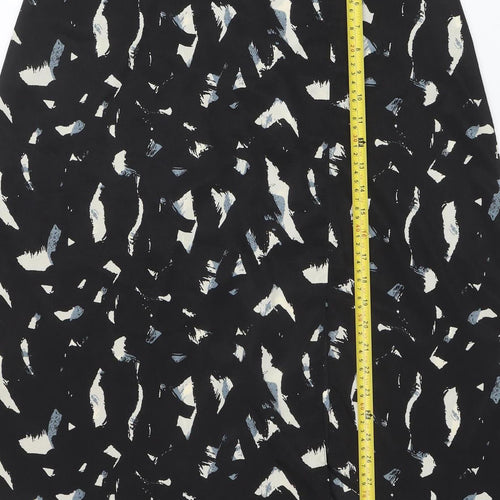 AX Paris Women Black Geometric A-Line Knee Length Skirt Size 12