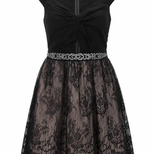 Little Mistress Women’s Black Lace Fit & Flare Party Dress UK 14