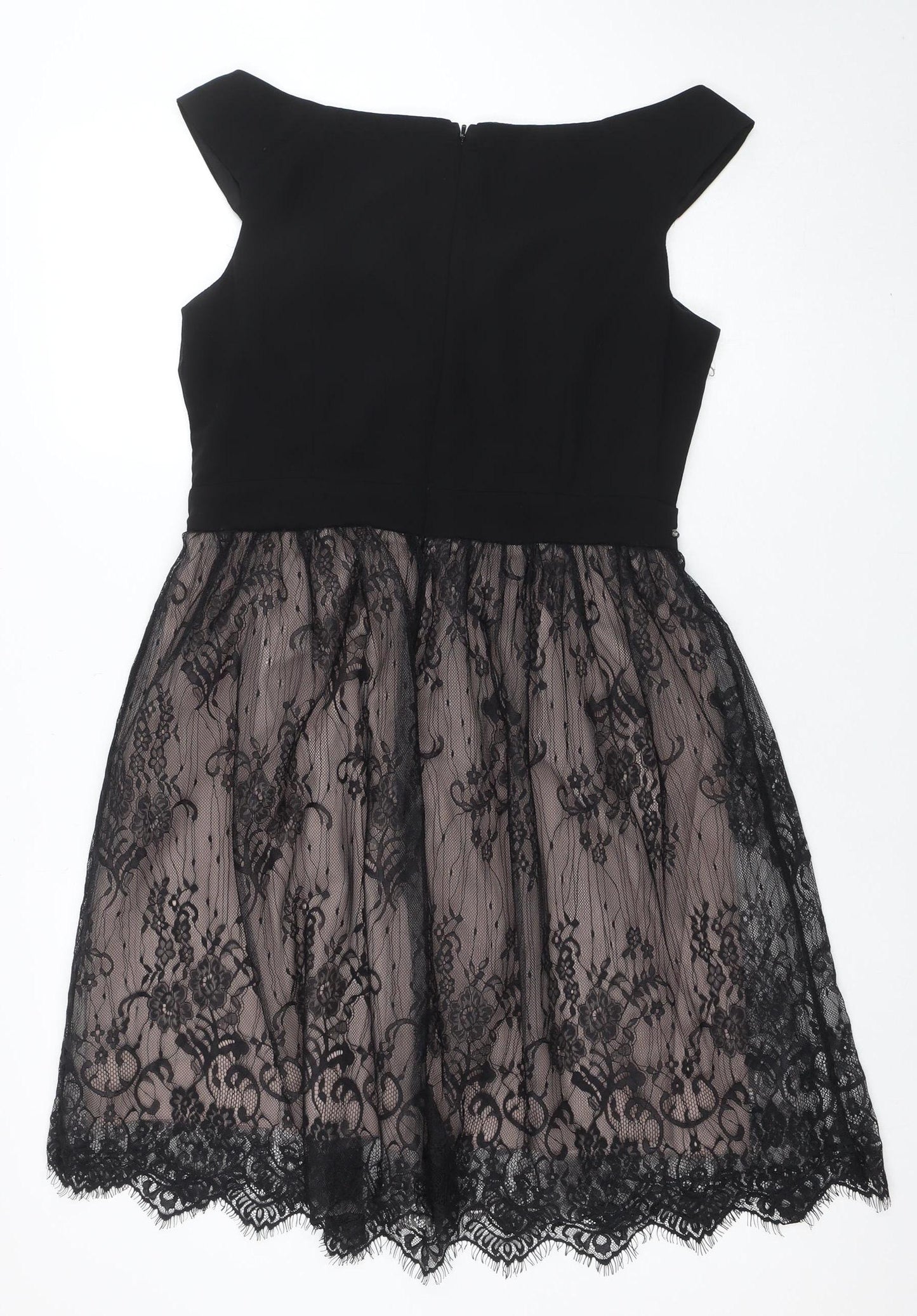 Little Mistress Women’s Black Lace Fit & Flare Party Dress UK 14