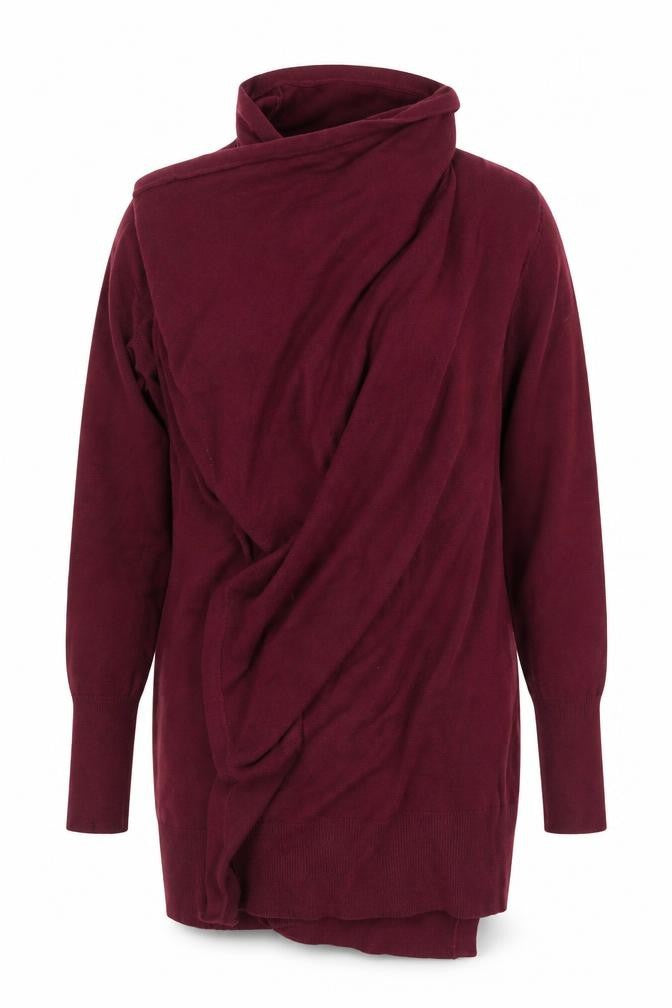 Front view of Obsessions Women's Red Roll Neck Knit Jumper One Size