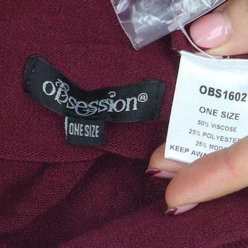 Obsessions Women's Red Roll Neck Knit Jumper One Size