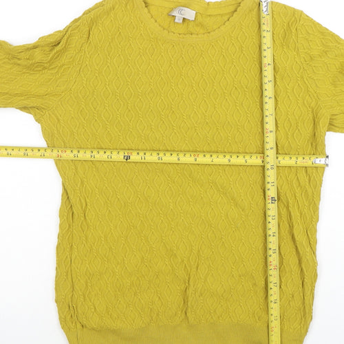 CC Womens Yellow Cable-Knit Cotton Jumper Size M