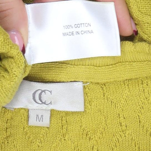 CC Womens Yellow Cable-Knit Cotton Jumper Size M