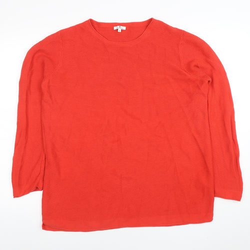 Tom Tailor Women's Red Cotton Knit Pullover Jumper 3XL