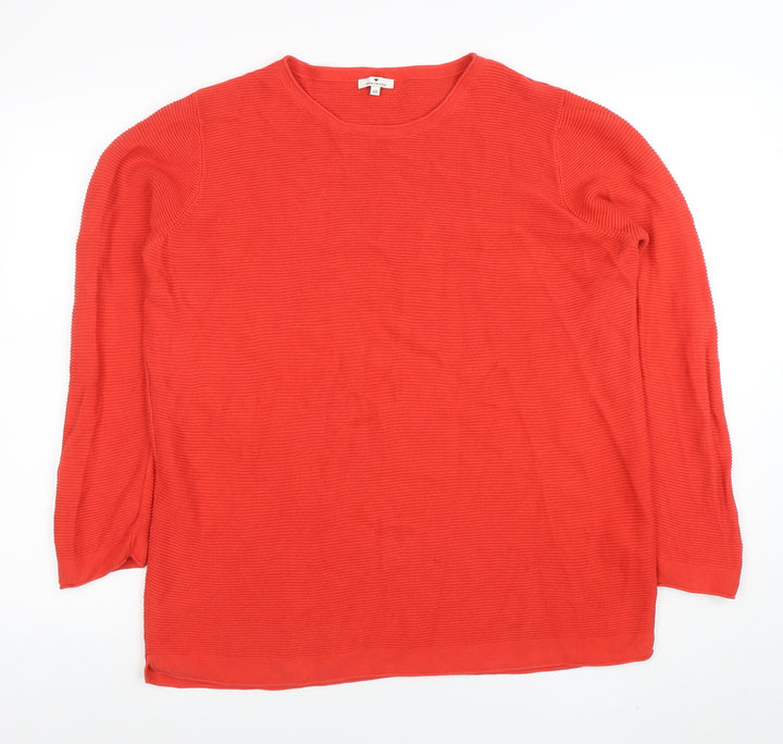 Tom Tailor Women's Red Cotton Knit Pullover Jumper 3XL