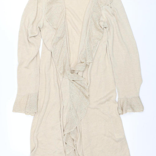 Marks and Spencer Autograph Women Beige Size 16 Long Tie Waist Cardigan