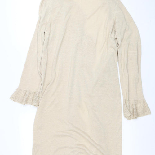 Marks and Spencer Autograph Women Beige Size 16 Long Tie Waist Cardigan