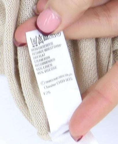 Marks and Spencer Autograph Women Beige Size 16 Long Tie Waist Cardigan