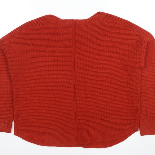 White Stuff Women’s Red Merino Wool Long Sleeve Crew Neck Pullover Jumper Size 12