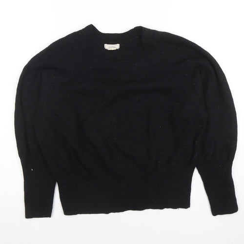 Fat Face Women's Black Crew Neck Balloon Sleeve Jumper Size 18