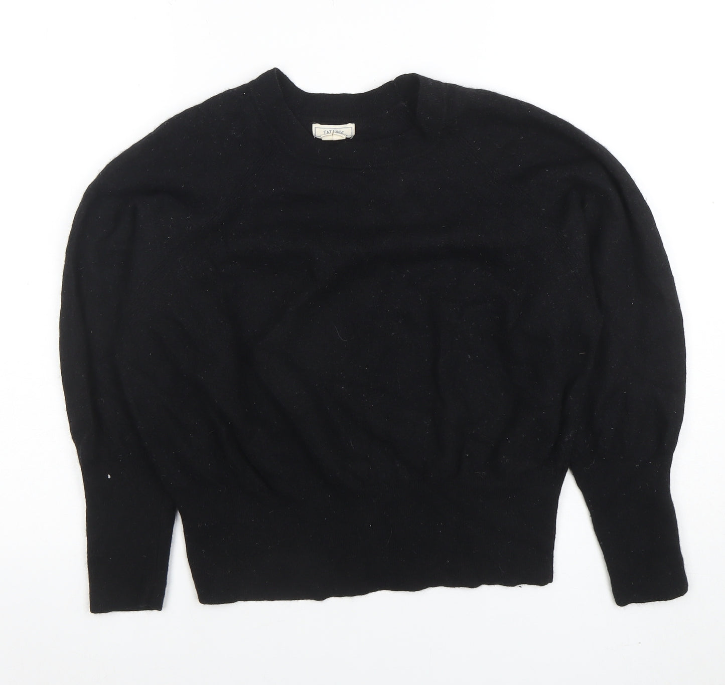 Fat Face Women's Black Crew Neck Balloon Sleeve Jumper Size 18