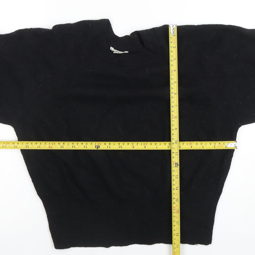 Fat Face Women's Black Crew Neck Balloon Sleeve Jumper Size 18
