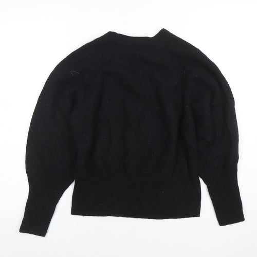 Fat Face Women's Black Crew Neck Balloon Sleeve Jumper Size 18
