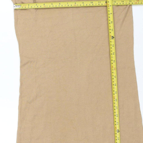 Oasis Women’s Beige Ruffle Long Sleeve Cotton Knit Jumper XS