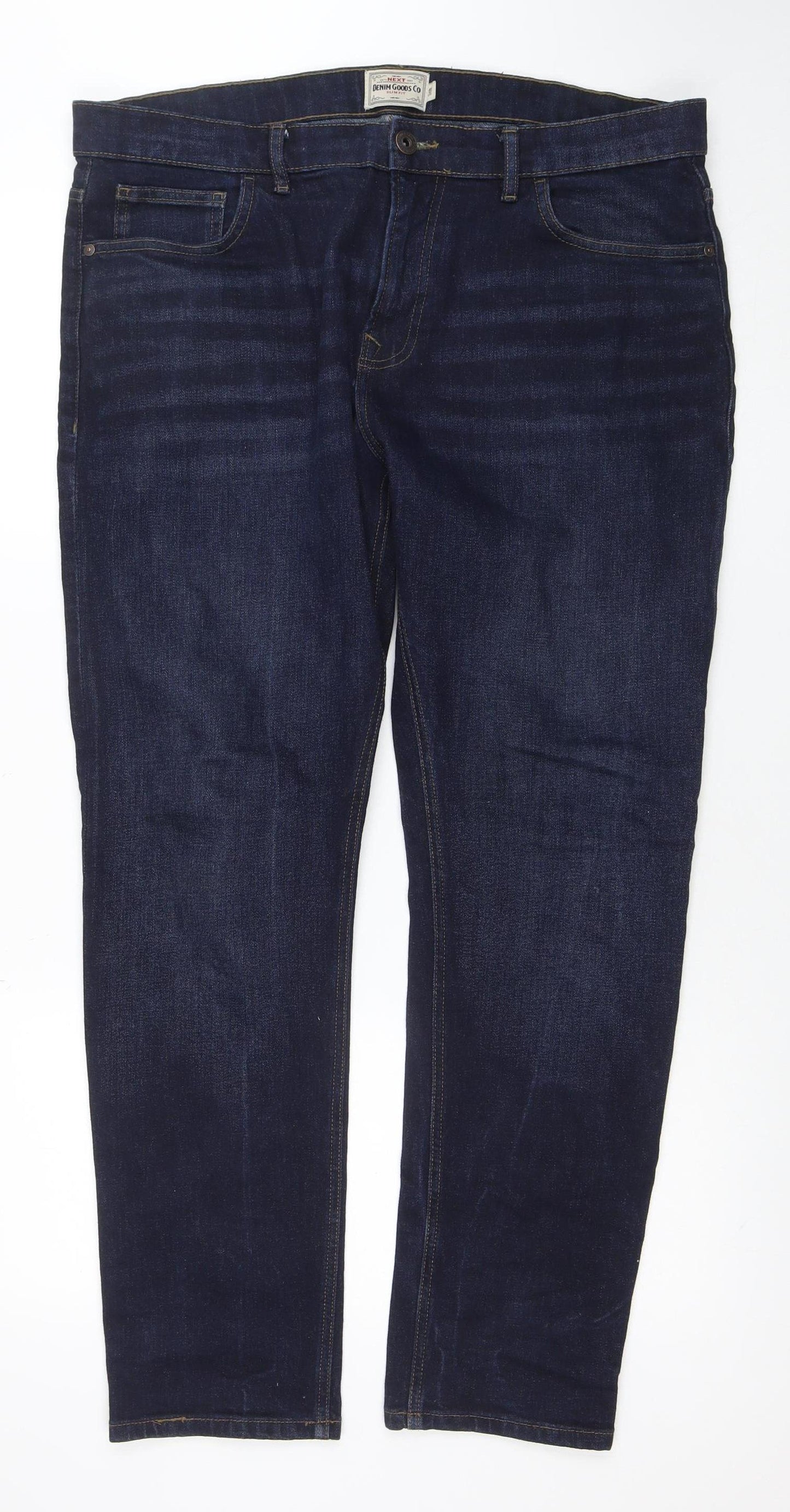 Next Men’s Blue Denim Straight Jeans 31W 94L Regular Fit