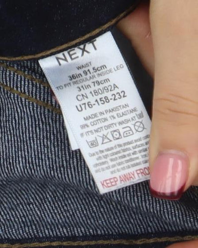Next Men’s Blue Denim Straight Jeans 31W 94L Regular Fit