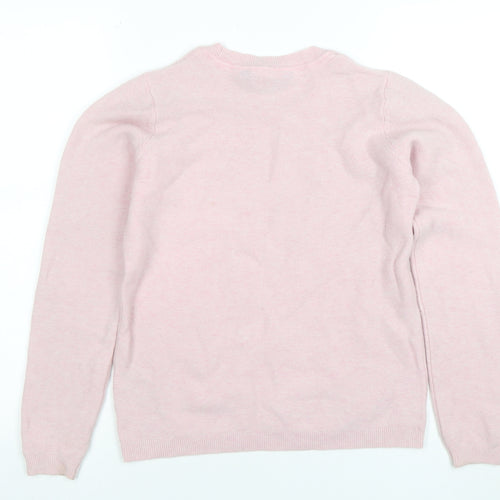 Crew Clothing Company Women's Pink Merino Wool Jumper Size 8