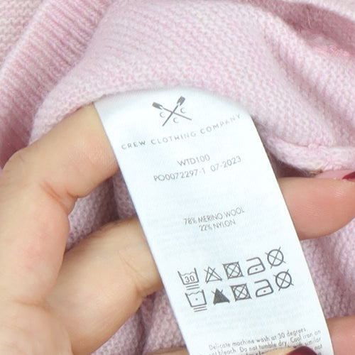 Crew Clothing Company Women's Pink Merino Wool Jumper Size 8