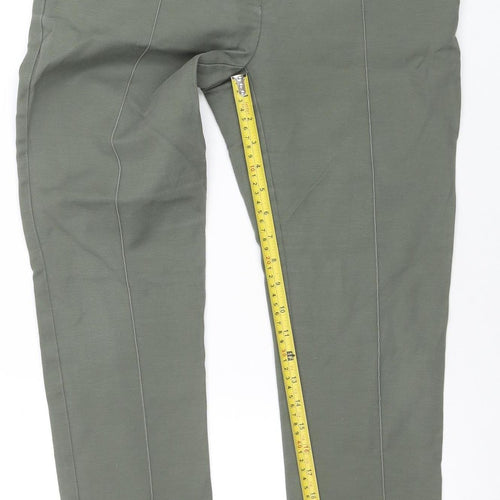 Oasis Women Green Chino Trousers Size 10 Slim Fit Cotton Blend
