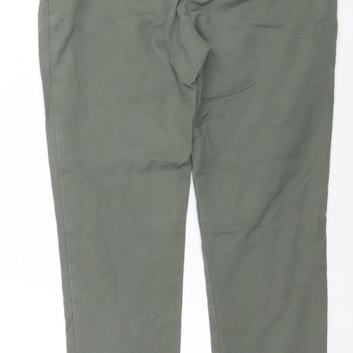 Oasis Women Green Chino Trousers Size 10 Slim Fit Cotton Blend