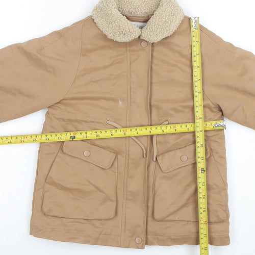 ZARA Girls Beige Parka Coat 2-3 Years Fleece Lined Winter Jacket