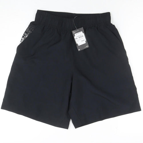Under Armour Boys Black Small Loose Fit Athletic Shorts Polyester