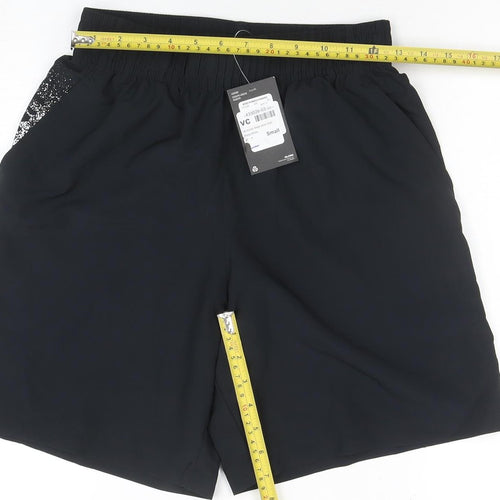 Under Armour Boys Black Small Loose Fit Athletic Shorts Polyester