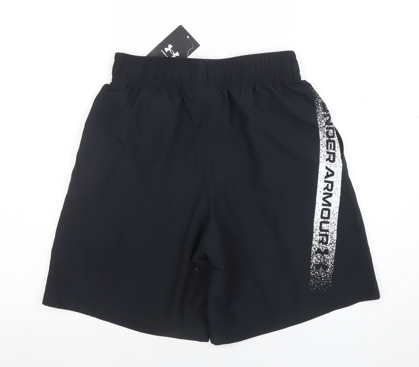 Under Armour Boys Black Small Loose Fit Athletic Shorts Polyester