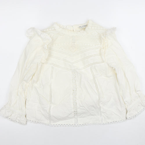 OshKosh B'gosh Teens Ivory Ruffle Lace Cotton Blouse UK 6