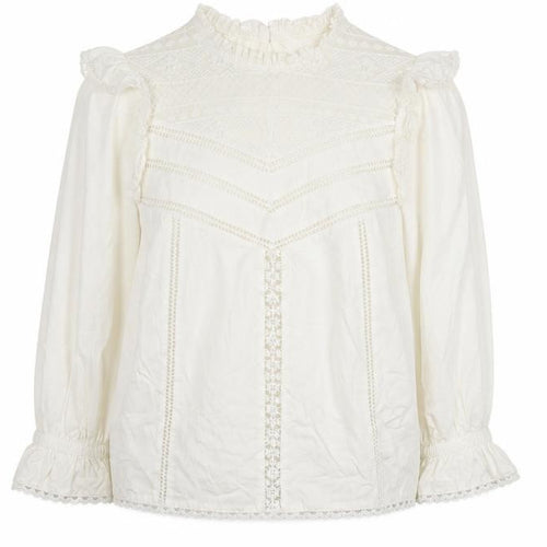 OshKosh B'gosh Teens Ivory Ruffle Lace Cotton Blouse UK 6