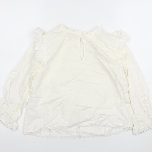 OshKosh B'gosh Teens Ivory Ruffle Lace Cotton Blouse UK 6