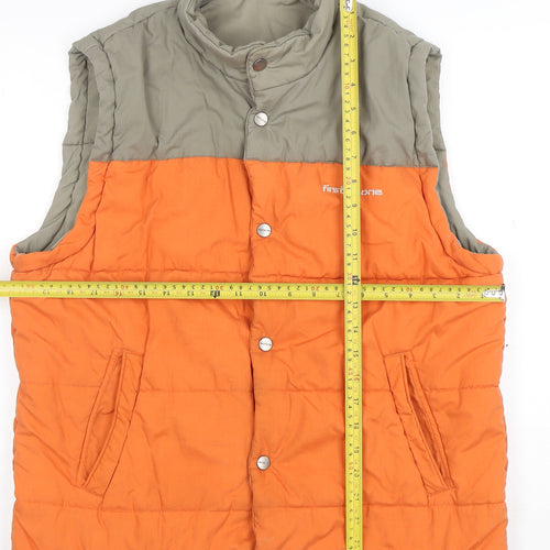 Enrico Man Men's Orange Puffer Waistcoat M Polyester Cotton Lined