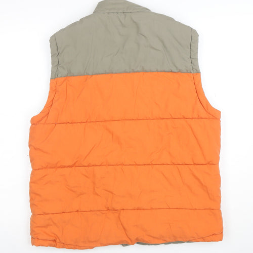 Enrico Man Men's Orange Puffer Waistcoat M Polyester Cotton Lined