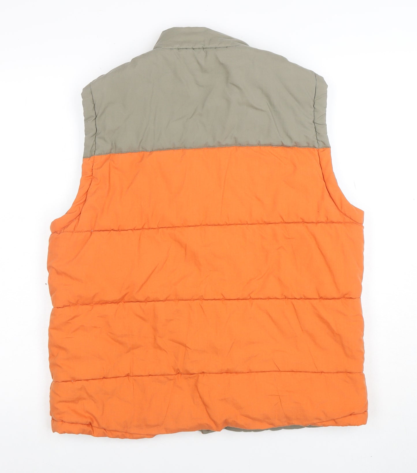 Enrico Man Men's Orange Puffer Waistcoat M Polyester Cotton Lined