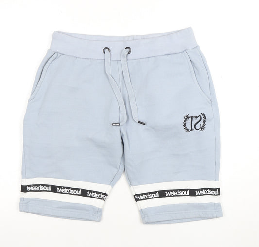 Twisted Soul Men's Blue Sweat Shorts Medium Casual Drawstring