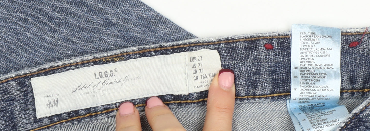 H&M L.O.G.G. Women's Blue Straight Leg Denim Jeans Size 8