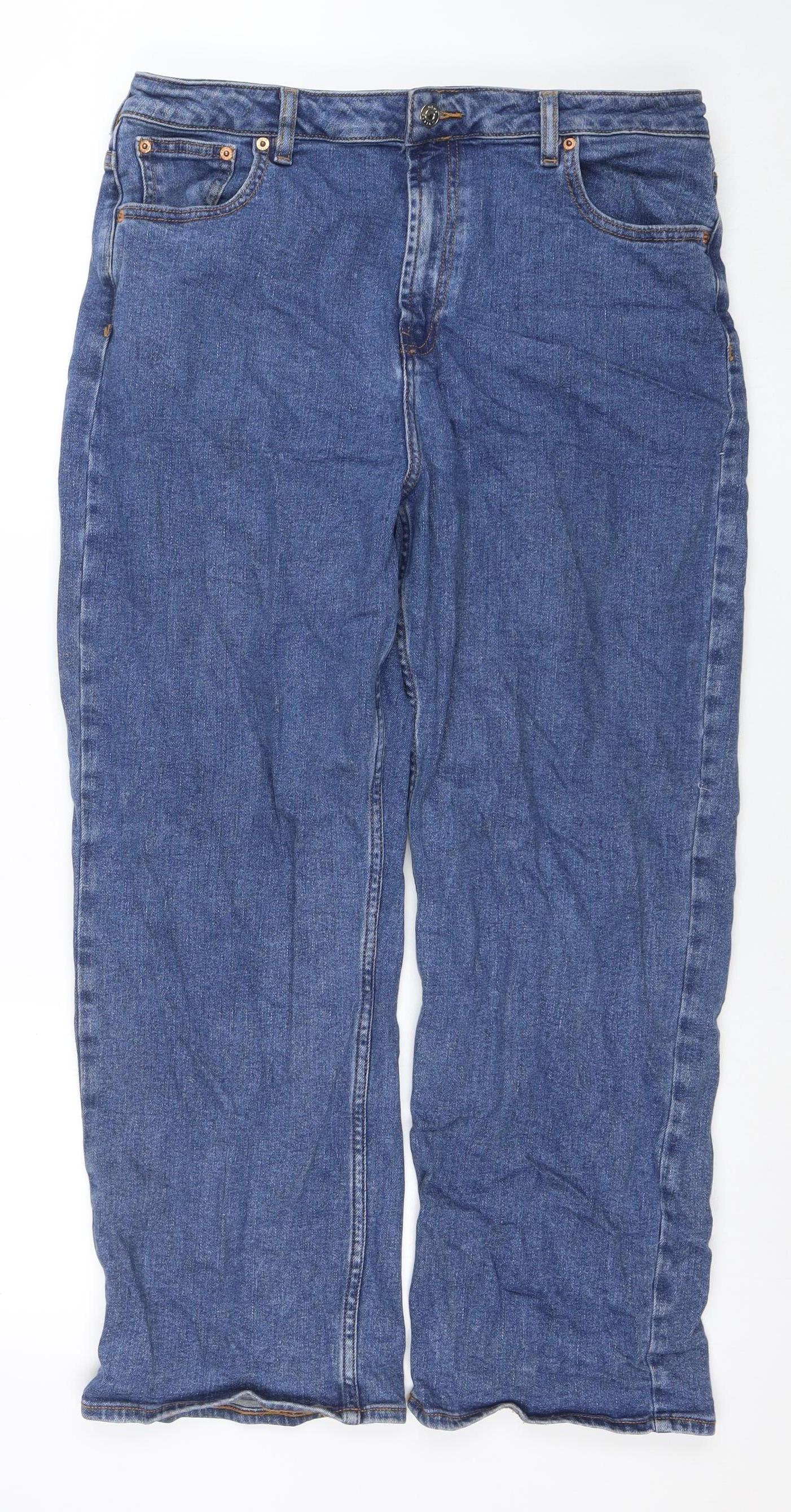 ASOS DESIGN Women Blue Size 14 Straight Regular Fit Jeans