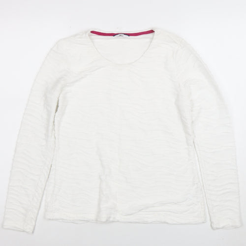 Dash Women’s White Long Sleeve Scoop Neck Jersey Top Size 12