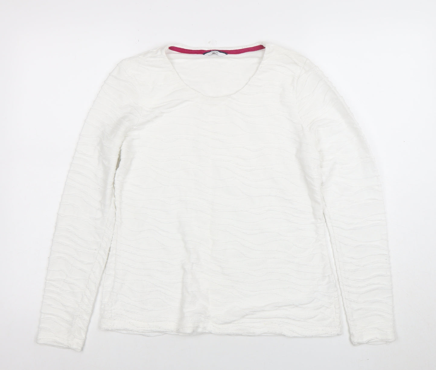 Dash Women’s White Long Sleeve Scoop Neck Jersey Top Size 12