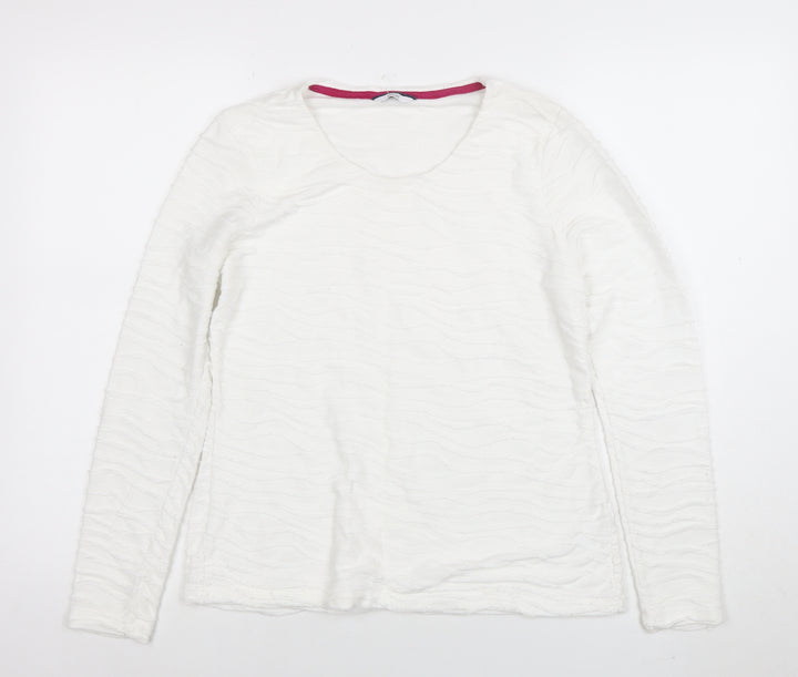 Dash Women’s White Long Sleeve Scoop Neck Jersey Top Size 12