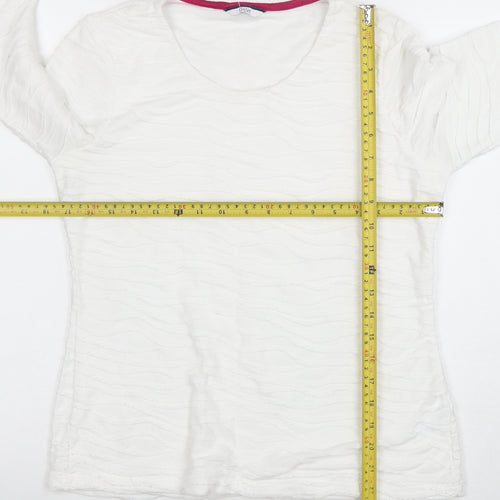 Dash Women’s White Long Sleeve Scoop Neck Jersey Top Size 12