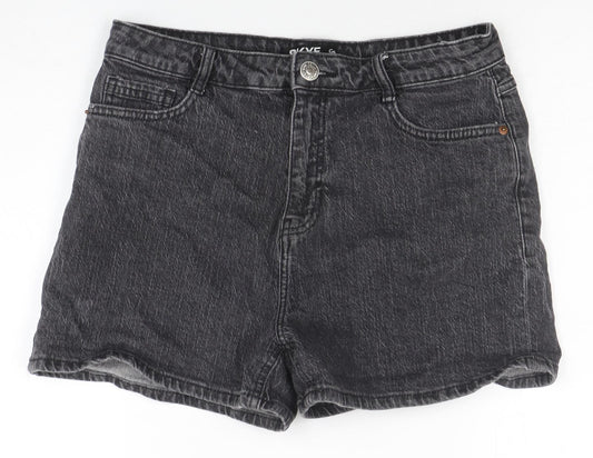 George Women's Black Denim Shorts Size 14 Stretch Cotton Casual