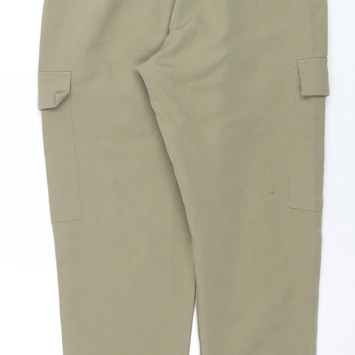 Pretty Little Thing Women Beige Cargo Trousers Size 12 Drawstring Waist